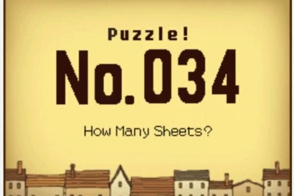 Professor Layton and the Curious Village Puzzle 034 - How Many Sheets?