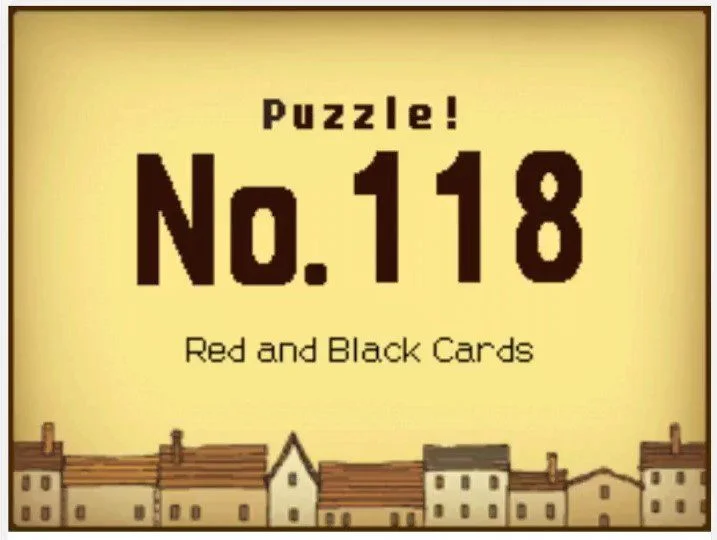 Professor Layton and the Curious Village Puzzle 118 - Red and Black Cards