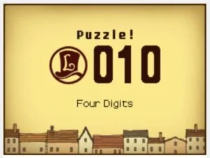 Professor Layton and the Curious Village puzzle 010 - Four Digits