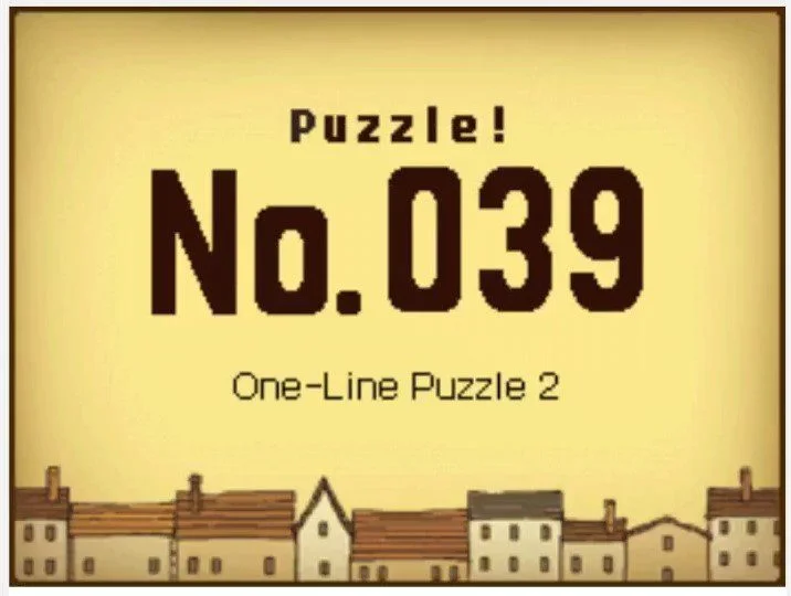 Professor Layton and the Curious Village Puzzle 039 - One-line Puzzle 2