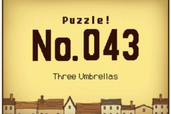 Professor Layton and the Curious Village: Puzzle 043 - Three Umbrellas