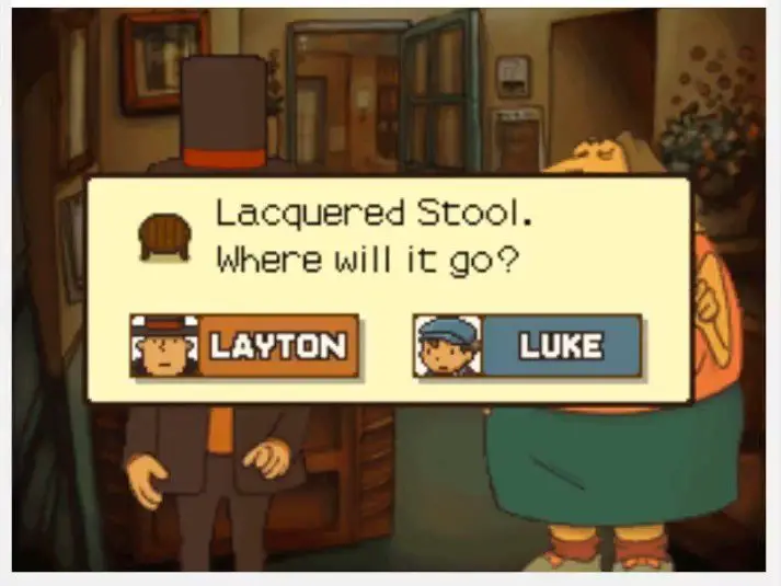 Professor Layton and the Curious Village - Lacquered Stool
