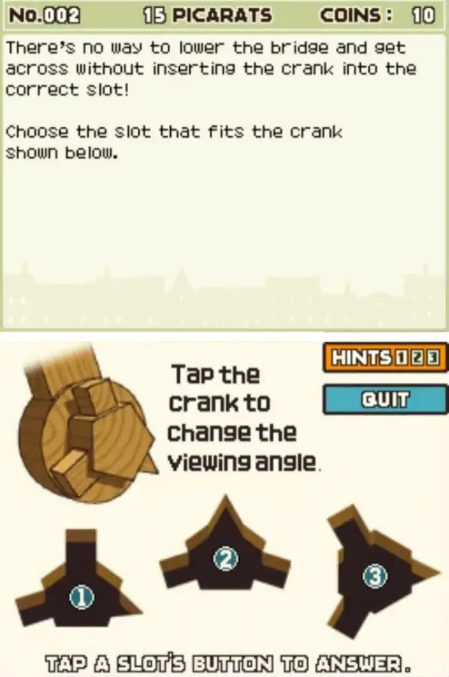 Professor Layton and the Curious Village Puzzle 002 - The Crank and Slot Description