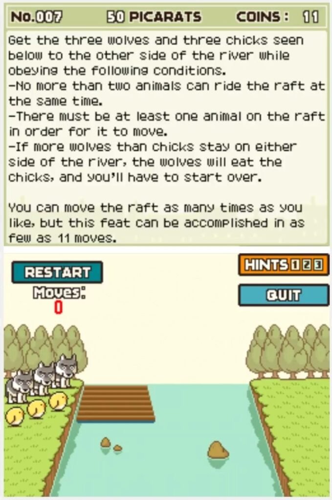 Professor Layton and the Curious Village puzzle 007 - Wolves and Chicks Description