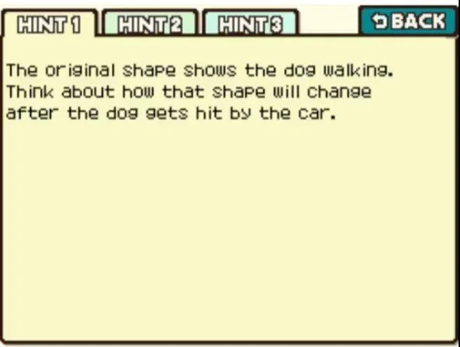 Professor Layton and the Curious Village puzzle 009 - One Poor Pooch Hint 1