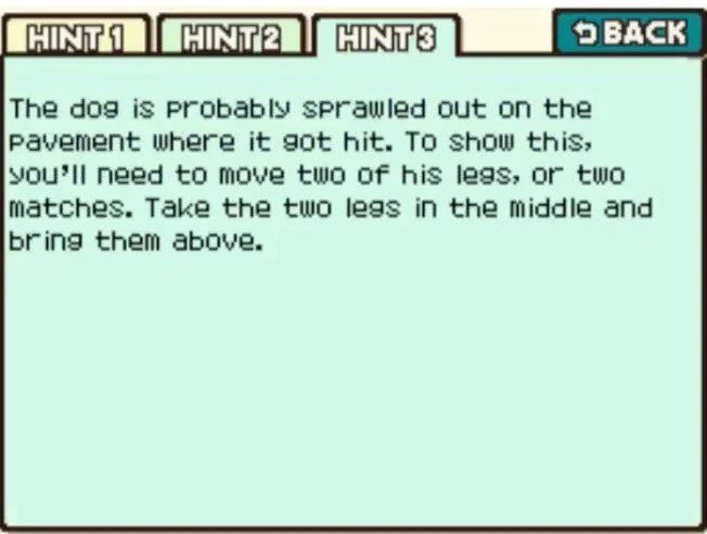 Professor Layton and the Curious Village puzzle 009 - One Poor Pooch Hint 3