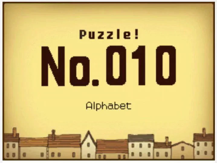 Professor Layton and the Curious Village Puzzle 010 (US) - Alphabet