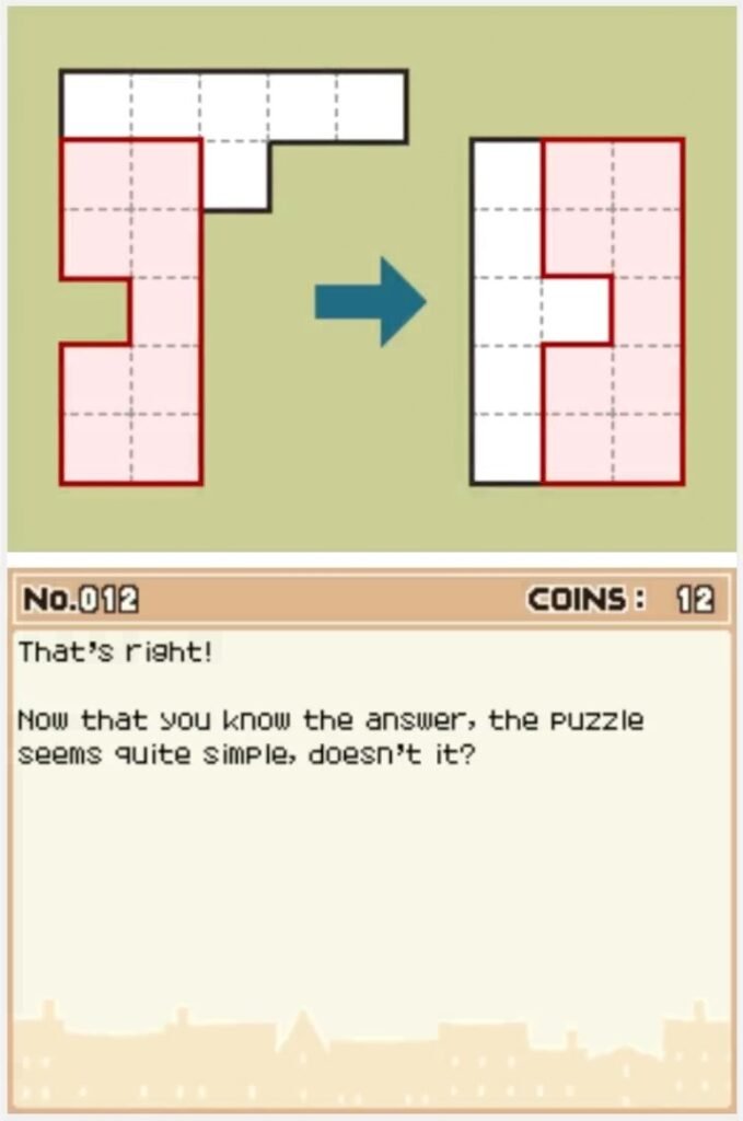 Professor Layton and the Curious Village Puzzle 012 - Make a Rectangle Answer Screen