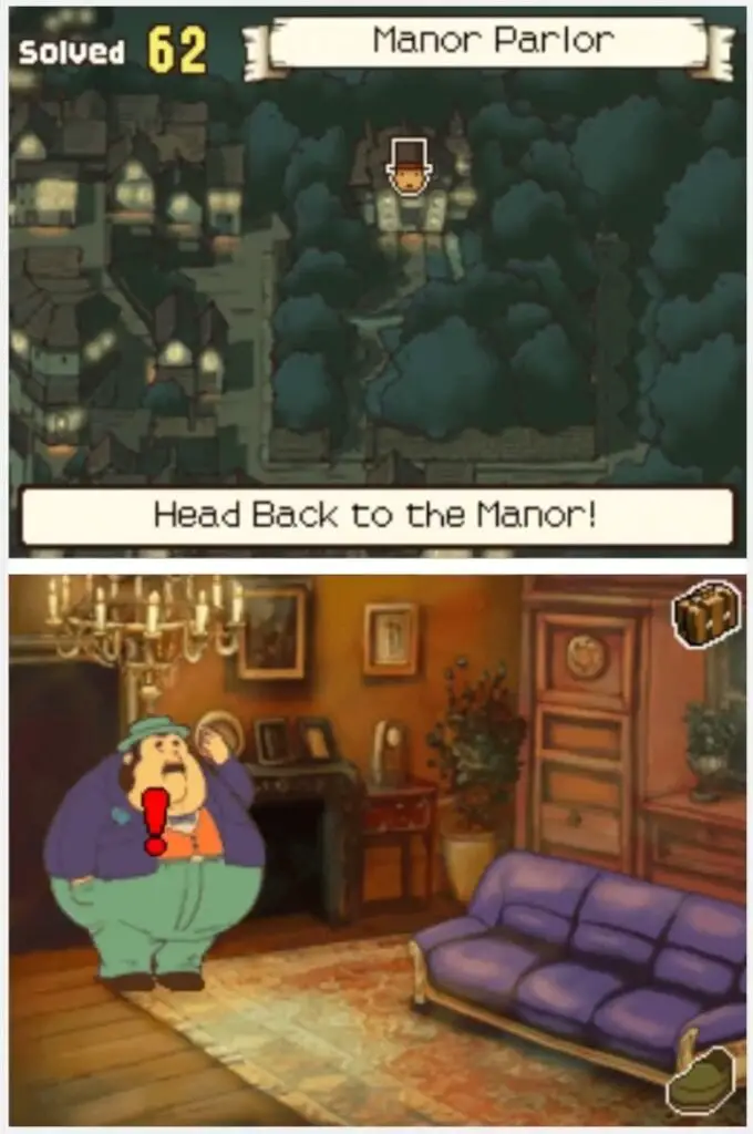 Professor Layton and the Curious Village Puzzle 012 - Make a Rectangle Location