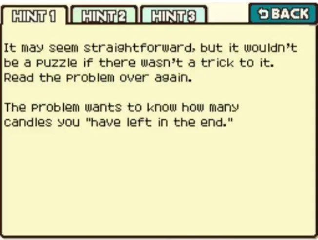 Professor Layton and the Curious Village puzzle 015 - How Many Are Left? Hint 1