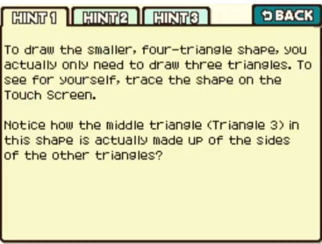 Professor Layton and the Curious Village puzzle 016 - Triangles and Ink Hint 1