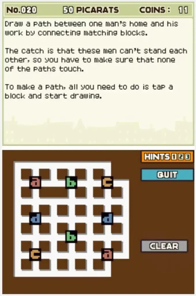 Professor Layton and the Curious Village puzzle 020 - Unfriendly Commute Description