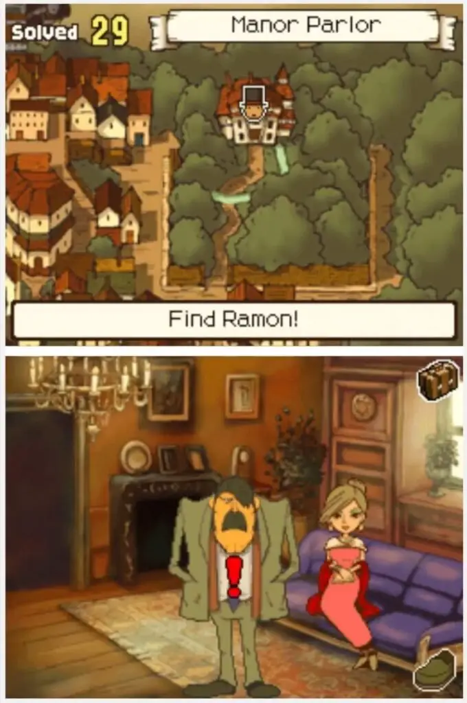 Finding Professor Layton and the Curious Village puzzle 029 - Five Suspects