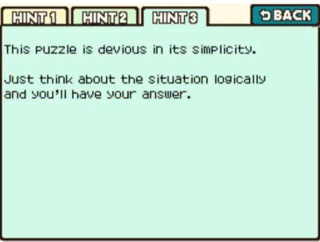 Professor Layton and the Curious Village puzzle 033 - Light Which One? Hint 3