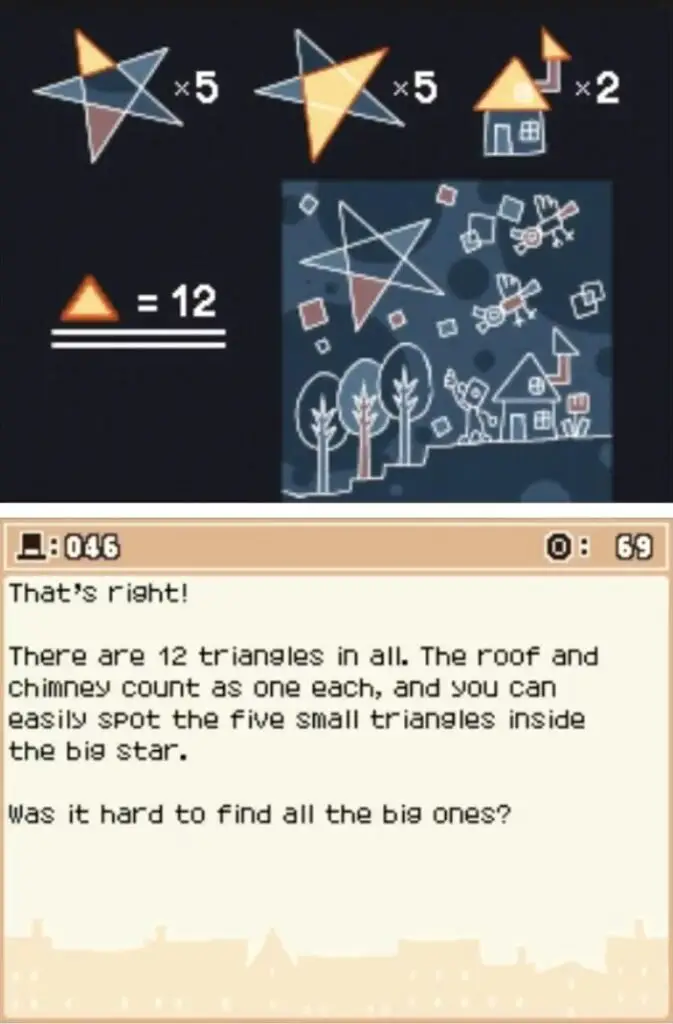 Professor Layton and the Curious Village Puzzle 046 - Star in the Sky Answer Screen