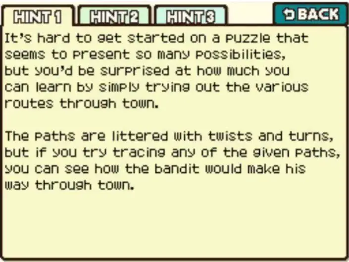 Professor Layton and the Curious Village Puzzle 047 - On the Run Hint 1