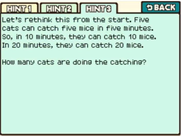 Professor Layton and the Curious Village Puzzle 048 - Cats and Mice Hint 3
