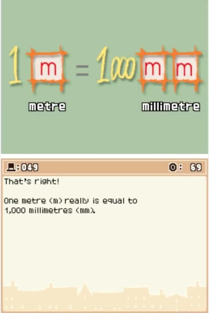 Professor Layton and the Curious Village Puzzle 049 - 1,000 Times Answer Screen