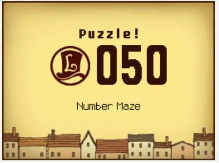 Professor Layton and the Curious Village: Puzzle 50 - Number Maze Answer