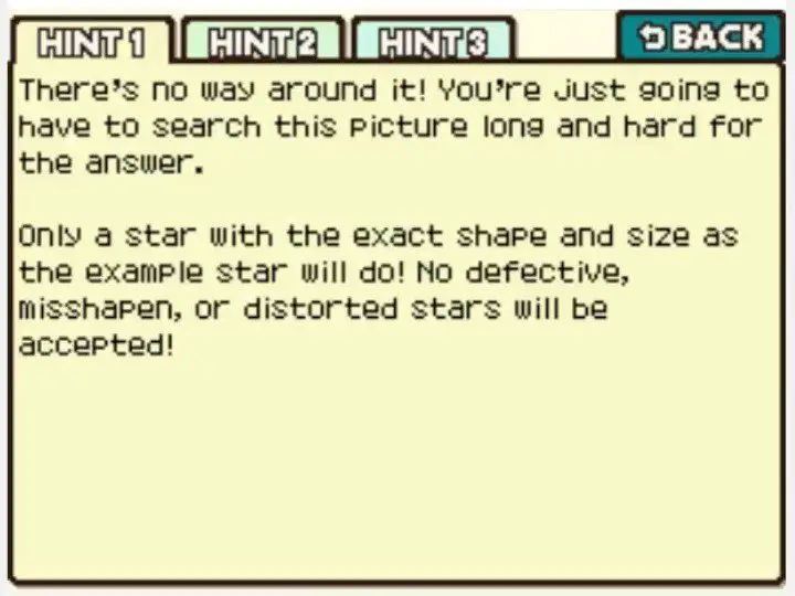 Professor Layton and the Curious Village Puzzle 052 - Find a Star Hint 1