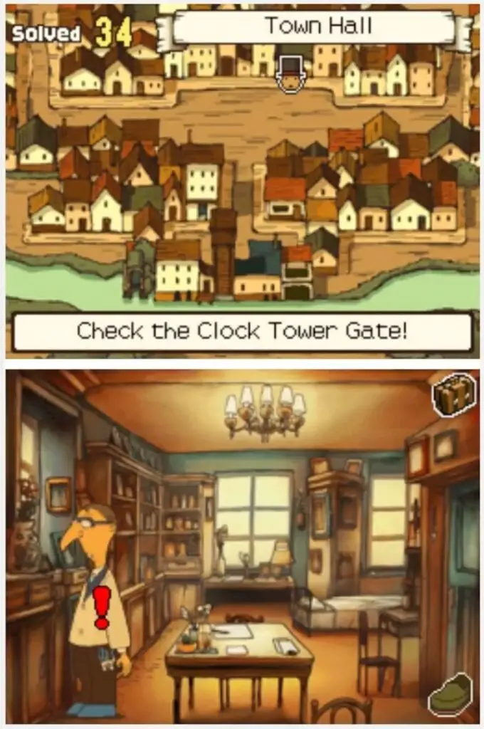 Finding Professor Layton and the Curious Village puzzle 044 - Stamp Stumper