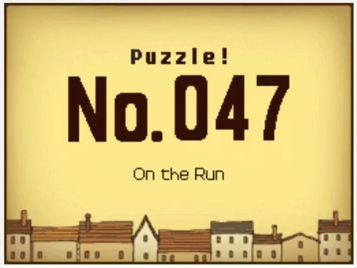 Professor Layton and the Curious Village Puzzle 047 - On the Run Answer