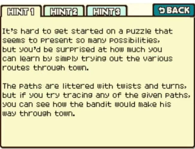 Professor Layton and the Curious Village Puzzle 047 - On the Run Hint 1