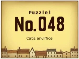 Professor Layton and the Curious Village Puzzle 048 - Cats and Mice Answer