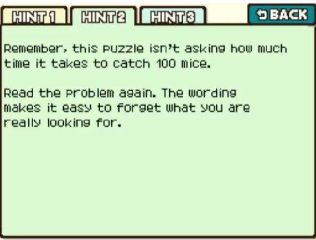 Professor Layton and the Curious Village Puzzle 048 - Cats and Mice Hint 2
