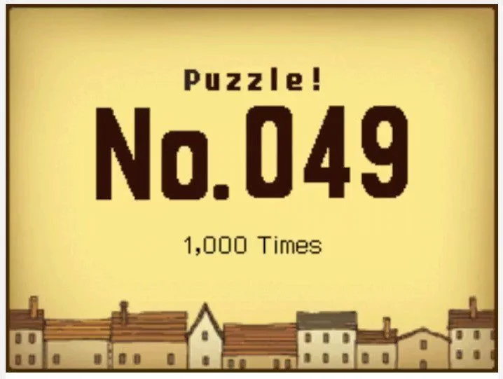 Professor Layton and the Curious Village Puzzle 049 - 1,000 Times Answer