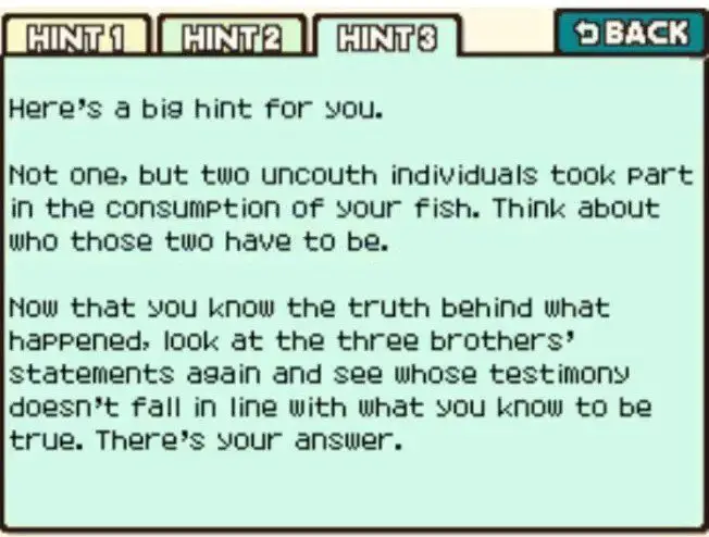 Professor Layton and the Curious Village Puzzle 053 - Fish Thief Hint 3