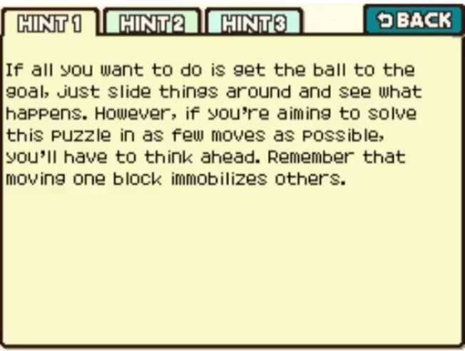 Professor Layton and the Curious Village puzzle 058 - Get the Ball Out! 1 Hint 1