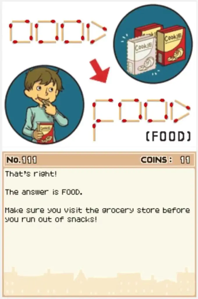 Professor Layton and the Curious Village Puzzle 111 (US) - Mystery Item Answer Screen