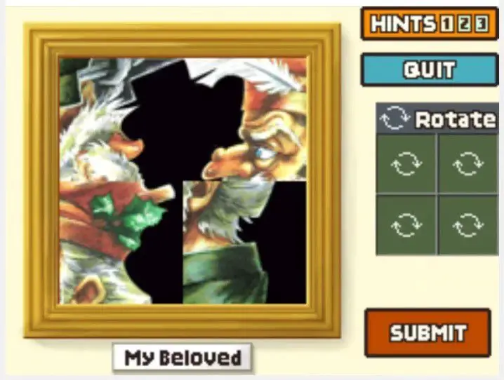 Professor Layton and the Curious Village puzzle 112 - My Beloved Step 3