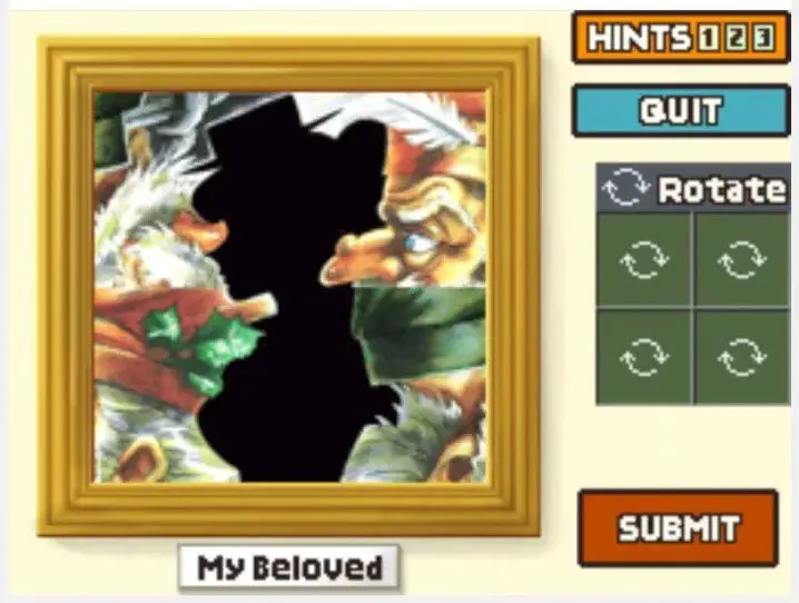 Professor Layton and the Curious Village puzzle 112 - My Beloved Step 4