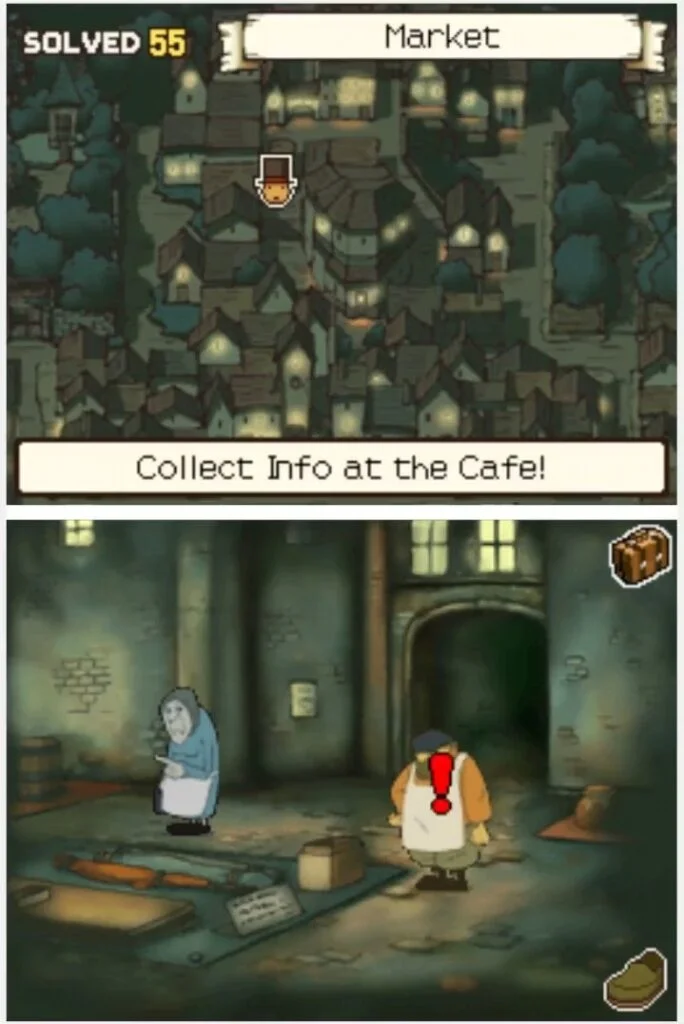 Professor Layton and the Curious Village Puzzle 054 - Monster! Location