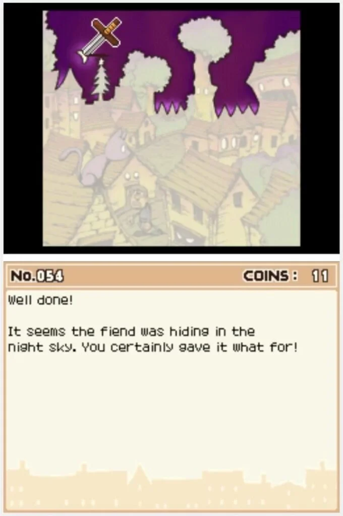 Answer screen for Professor Layton and the Curious Village Puzzle 054 - Monster!