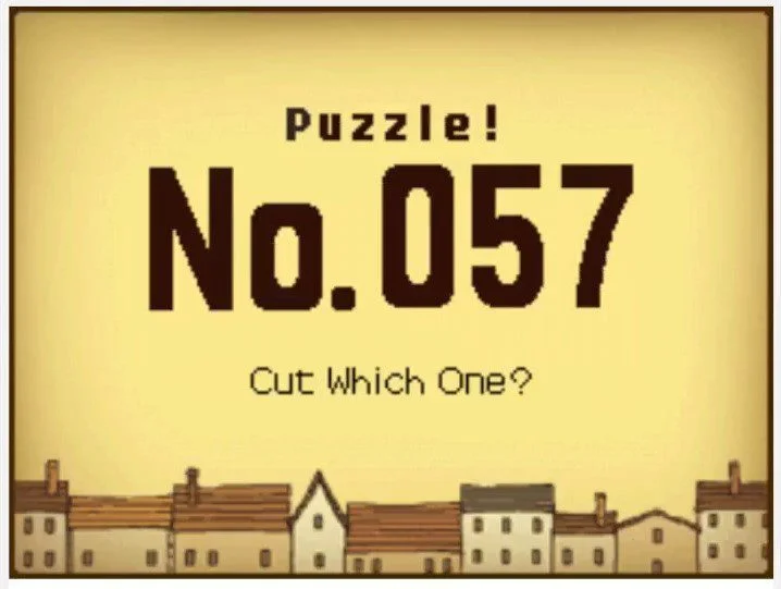 Professor Layton and the Curious Village Puzzle 057 - Cut Which One?