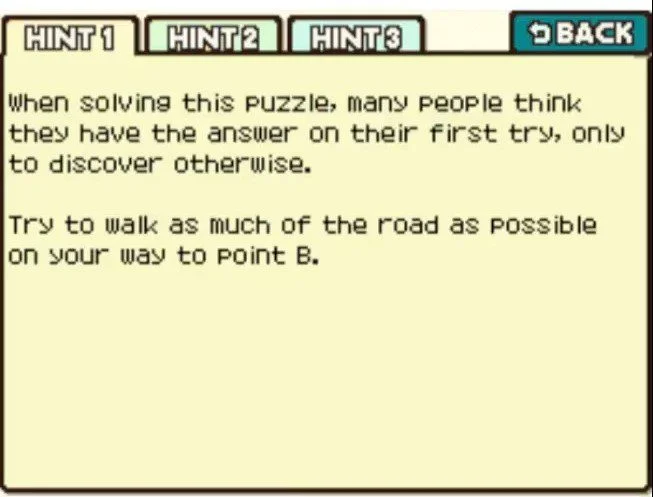 Professor Layton and the Curious Village Puzzle 059 - The Longest Path Hint 1