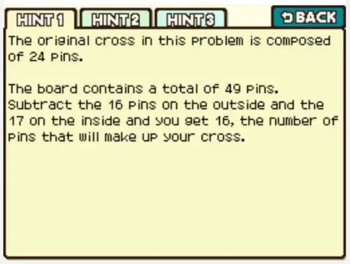 Professor Layton and the Curious Village Puzzle 061 - Pin Board Shapes Hint 1