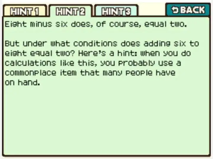 Professor Layton and the Curious Village Puzzle 064 - Odd Equations Hint 2