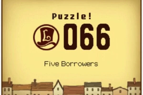 Professor Layton and the Curious Village: Puzzle 066 (EU) - Five Borrowers