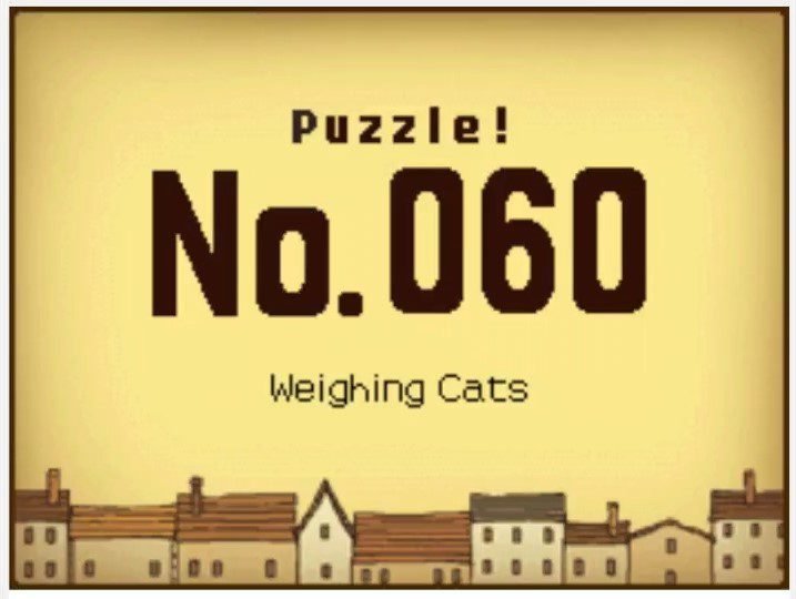 Professor Layton and the Curious Village Puzzle 060 - Weighing Cats