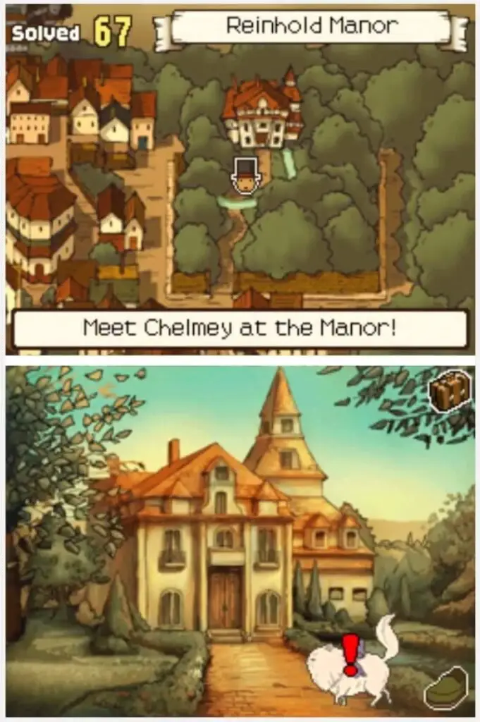 Professor Layton and the Curious Village Puzzle 060 - Weighing Cats Location