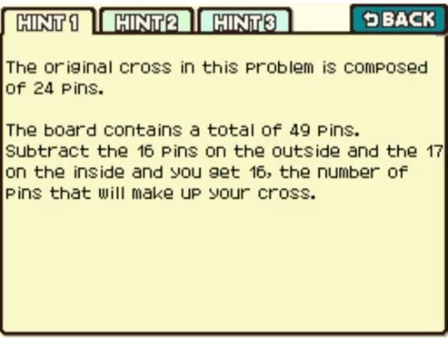 Professor Layton and the Curious Village Puzzle 061 - Pin Board Shapes Hint 1