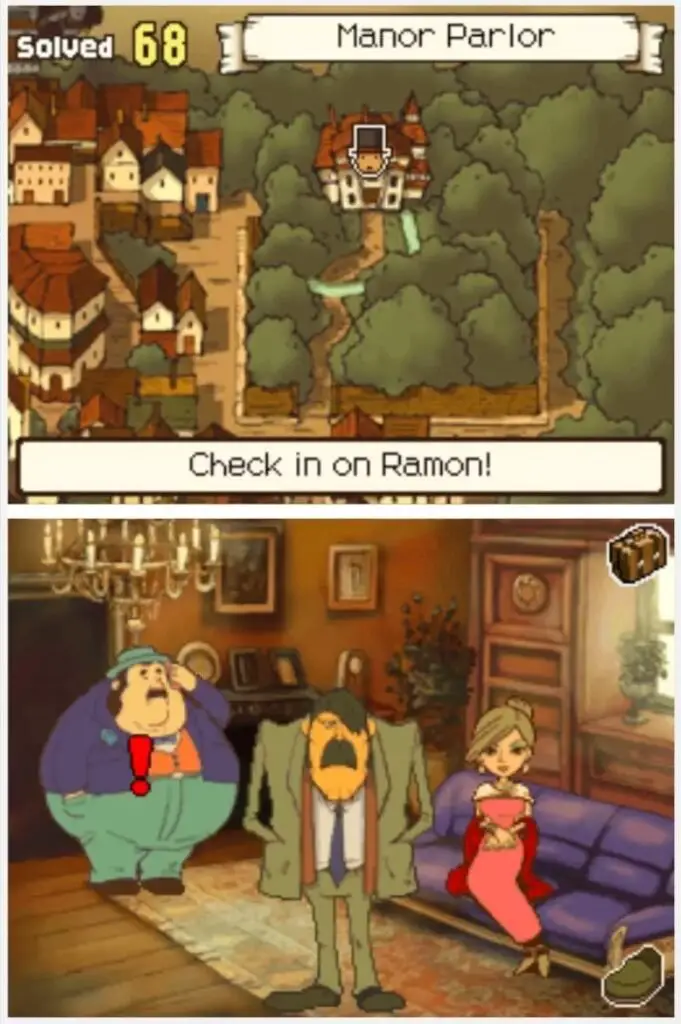 Professor Layton and the Curious Village Puzzle 061 - Pin Board Shapes Location