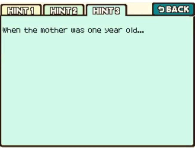 Professor Layton and the Curious Village Puzzle 063 (US) - How Old is Mom? Hint 3