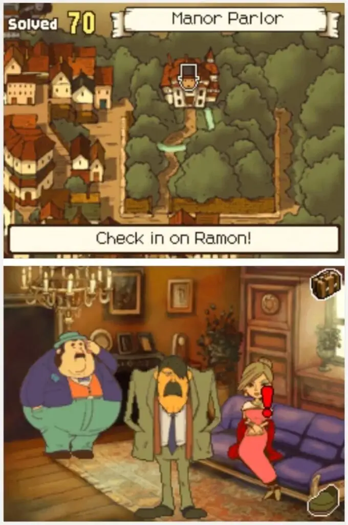 Professor Layton and the Curious Village Puzzle 063 (US) - How Old is Mom? Location