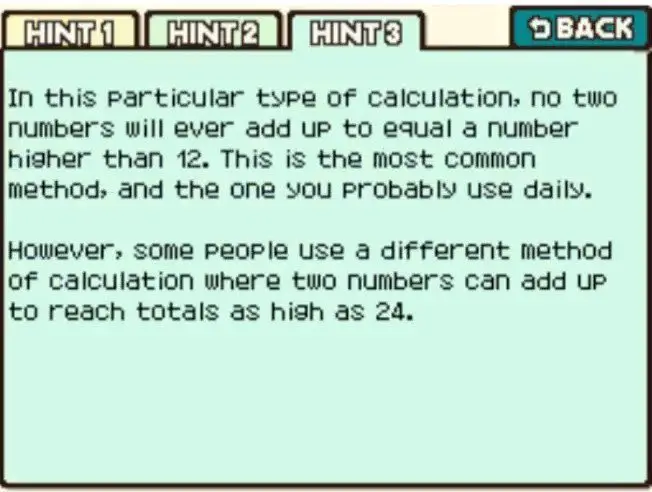 Professor Layton and the Curious Village Puzzle 064 - Odd Equations Hint 3