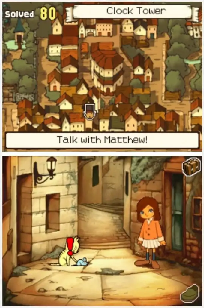 Professor Layton and the Curious Village Puzzle 065 - What's E? Location